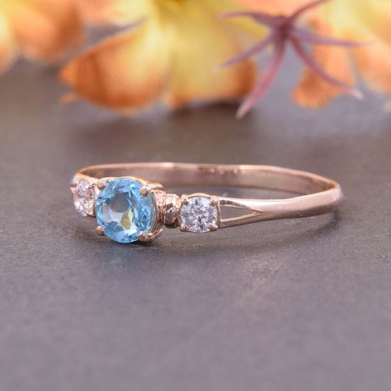 Кольцо из красного золота с топазом 16 | Зображення 2