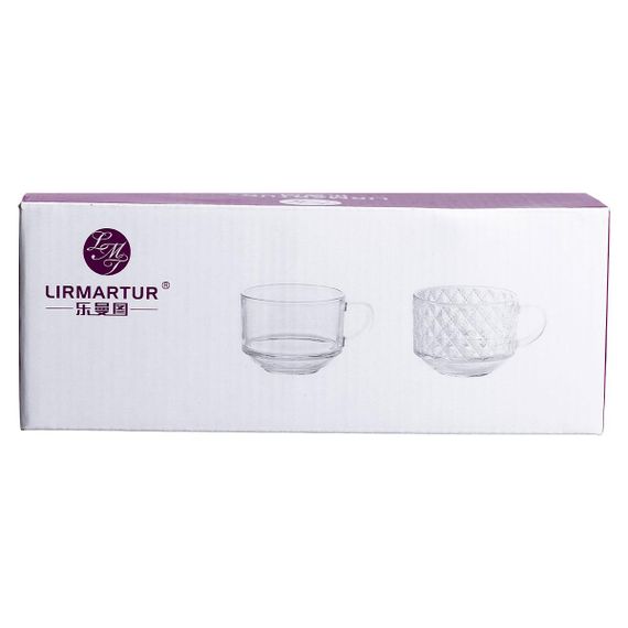 Набір чашок зі скла 2 шт. 450 мл прозорі скляні кружки для чаю, кави | Зображення 4