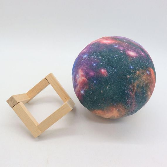 Настільний RGB світильник-нічник з USB та пультом, 3D Moon Night Light / Сенсорна лампа-нічник на акумуляторі | Зображення 6