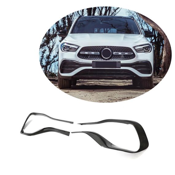 Накладки на передній бампер V2 (для AMG/AMG-Line, Карбон) для Mercedes GLA H247 2020- рр