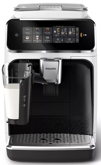 Кавомашина Philips Series 3300, 1.8л, зерно+мелена, автомат.капуч, дисплей, авторецептів -6, білий (EP3343/50)