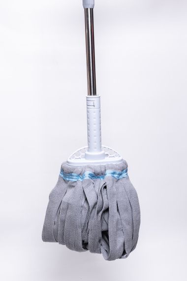 Швабра для вологого прибирання з круглою насадкою з міцних волокон і металевою ручкою, сумісна з відрами з віджимом HP-35015-17 | Зображення 2