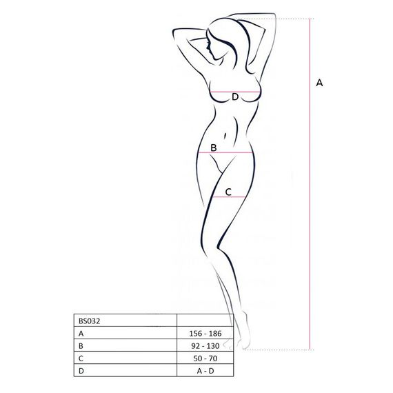 Бодістокінг Passion BS032 white, комбінезон, топ і велика сітка, S/M/L | Зображення 3