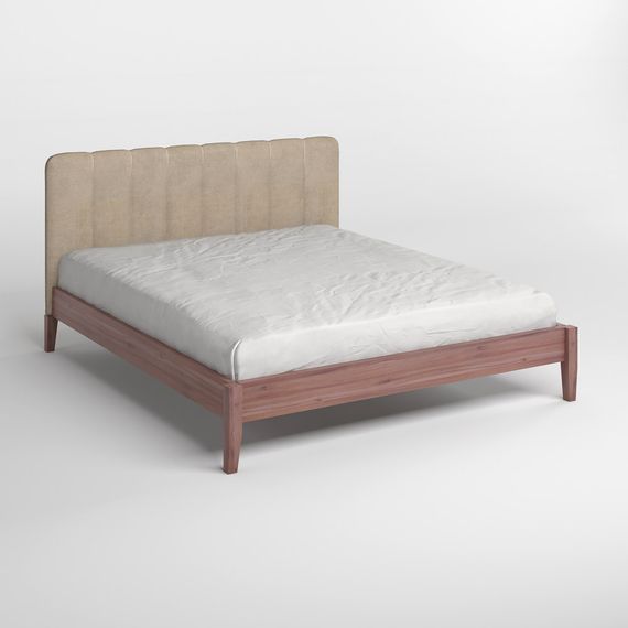 Односпальне дерев&#039;яне ліжко Mebigrand Лондон ДК Горіх лісовий/Аляска 23 (Бежевий) Б1 70х190 см (MBG-6740) | Зображення 1