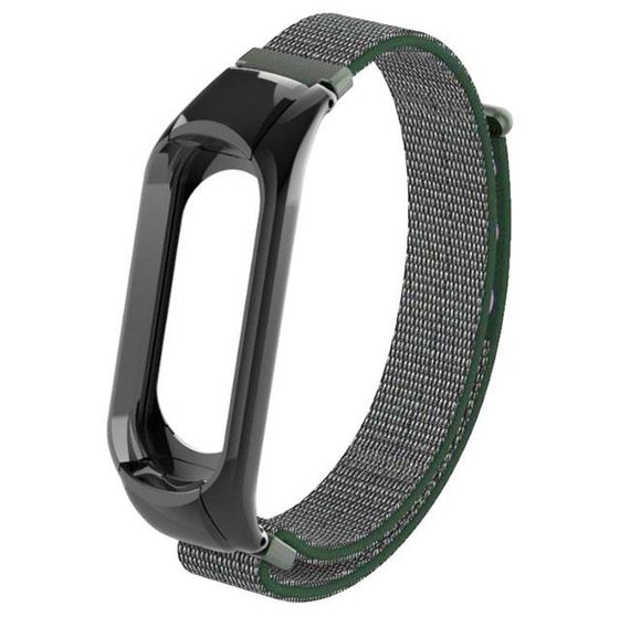 Нейлоновий ремінець Primo для фітнес-браслета Xiaomi Mi Band 3 - Black&Army Green