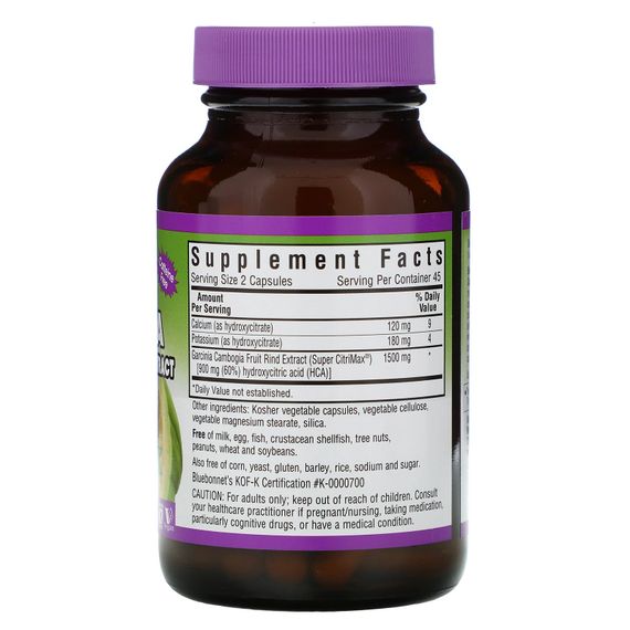 Гарциния Bluebonnet Nutrition Super Fruit Garcinia Cambogia Fruit Rind Extract 90 Veg Caps | Зображення 1
