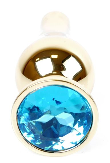 Анальний затор Boss Series - Jewellery Gold BUTT PLUG Light Blue, BS6400067 sexstyle | Зображення 1