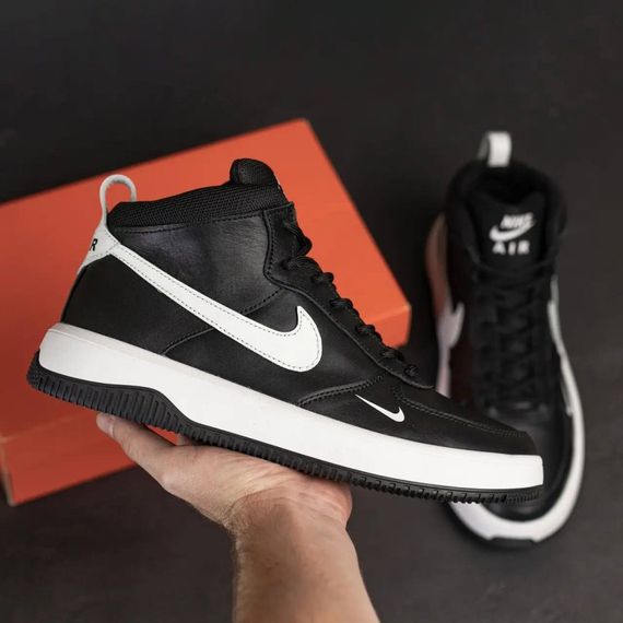 зимові шкіряні ботинки  Nike колір чорний/ білий | Зображення 9