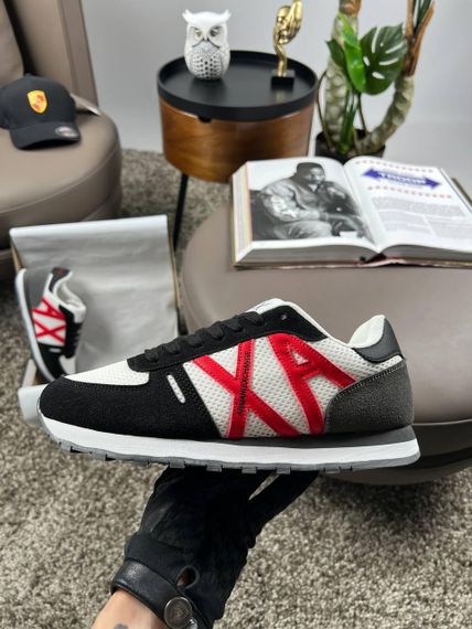Мужские кроссовки  Armani Exchange Black White Red весна / лето / осень A4139 42 26 | Зображення 7