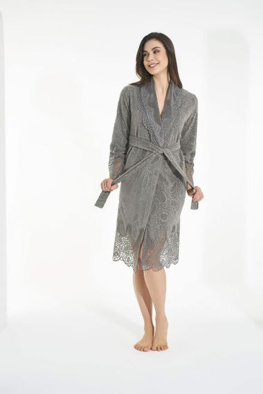 Жіночий трикотажний халат Nusa 0501 хакі М | Зображення 5