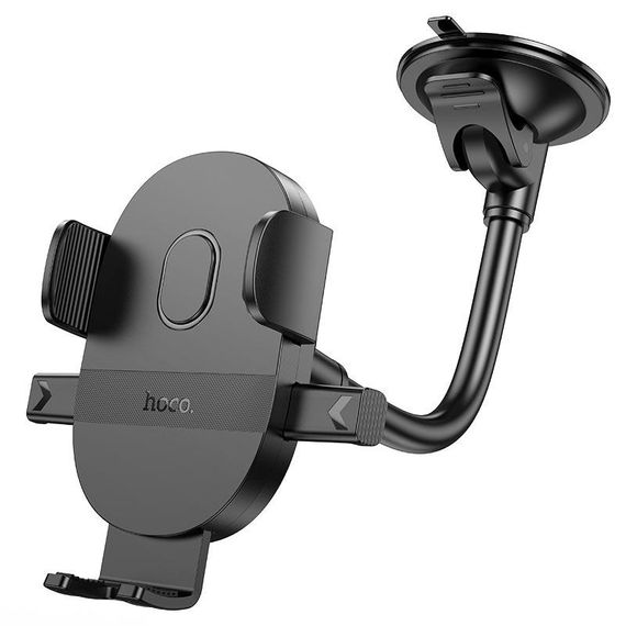 Автоутримувач HOCO H20, кріплення на скло, затискач 55-85мм, Black, Box