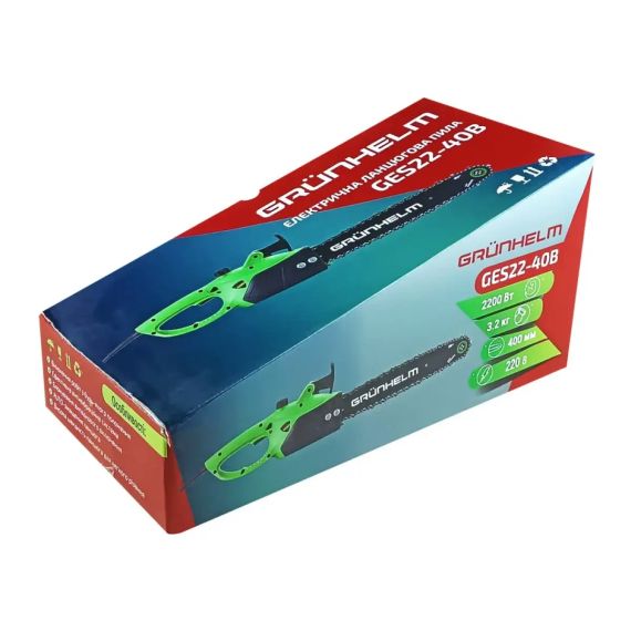 Пила електрична ланцюгова GES22-40B, потужність 2,0 кВт, довжина шини 40 см, вага 3,2 кг | Зображення 5