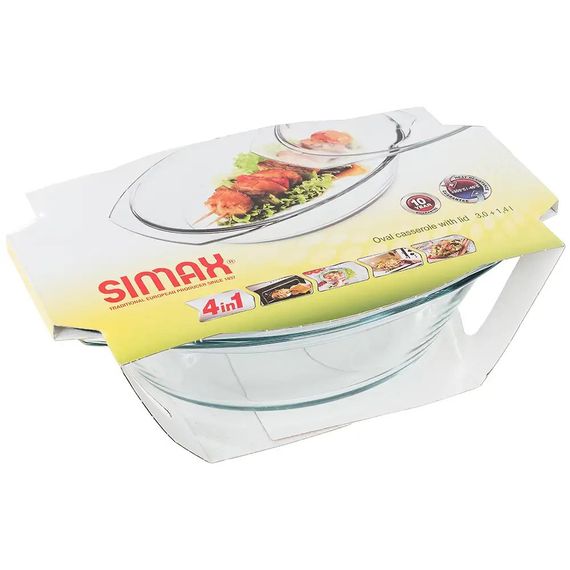 Форма для запекания жаропрочная стеклянная с крышкой овальная Simax 3 л 7136/7146 | Зображення 6