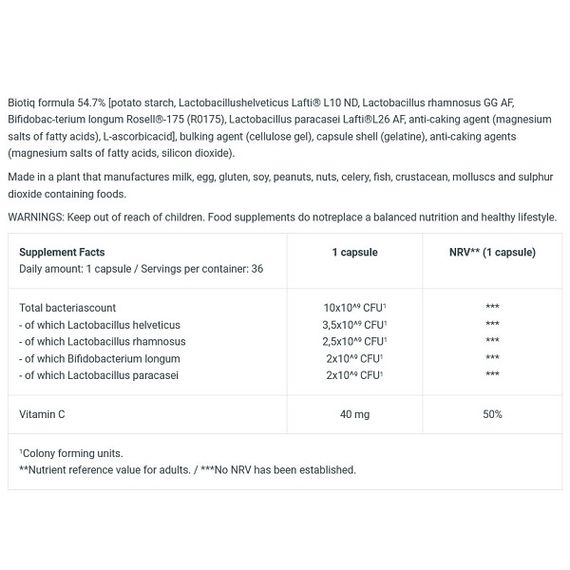 Пробіотик BioTechUSA Biotiq C 36 Caps | Зображення 1