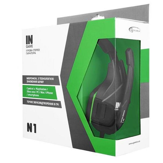 Навушники Gemix N1 Black-Green Gaming | Зображення 4