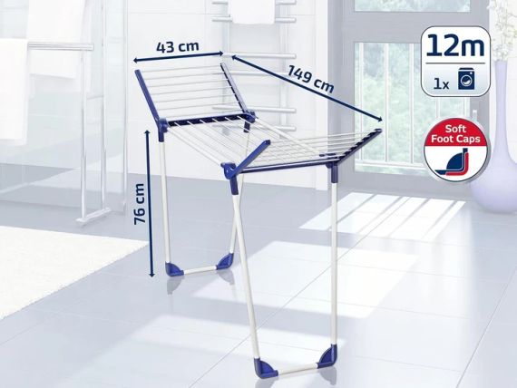 Сушарка для білизни підлогова Leifheit Pegasus 120 Solid Compact, складана, стійка, міцна 81720 | Зображення 6