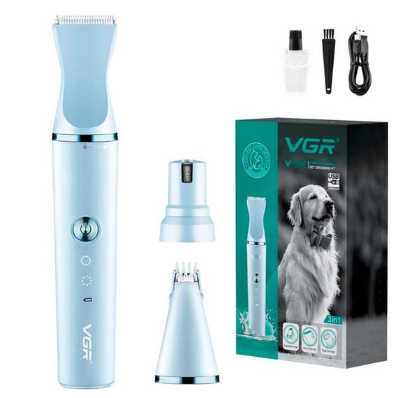 Аккумуляторная машинка для стрижки животных VGR 3 в 1 V-205 CH-56 | Зображення 2