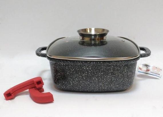 Кастрюля с антипригарным покрытием Bohmann BH-2428 MRB с двойным дном из литого алюминия каструля з кришкою | Зображення 2