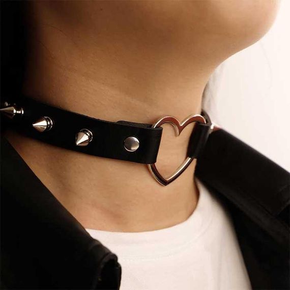 БДСМ чокер із серцем і шипами Чорний — Садо-мазо | Зображення 5