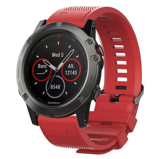 Силіконовий ремінець Primo для годинника Garmin Fenix 7 / Fenix 7 Pro / Fenix 8 47mm / Fenix E - Red | Зображення 2