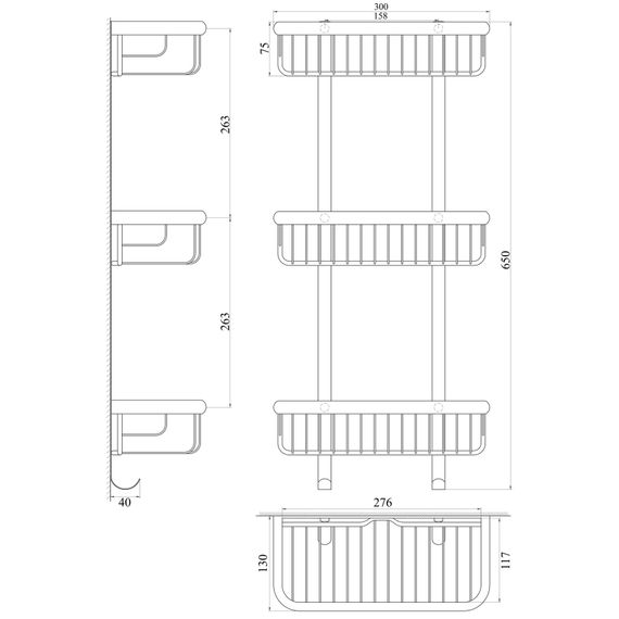 Поличка потрійна TOPAZ 4103 | Зображення 1
