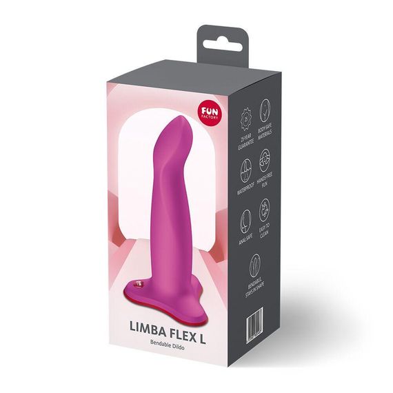 Фалоімітатор Fun Factory LIMBA FLEX L Magenta, гнучкий, з ефектом пам’яті, підходить для точки G Sex Aura | Зображення 4