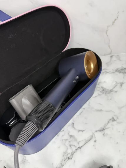Super Hair Dryer фен с кейсом 1 насадка синій з золотим | Зображення 4