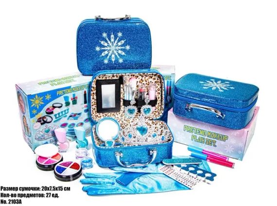 Набор детской косметики в чемоданчике / Холодное сердце для макияжа и маникюра с украшениями | Зображення 3