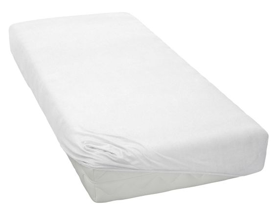 Простынь 90х200+25см трикотаж на резинке Белая