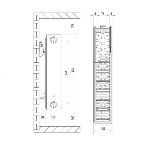 Радіатор сталевий Europroduct 22х600х700 бокове підключення (EP6164) | Зображення 1