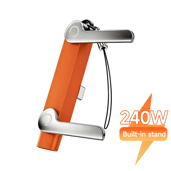 Адаптер перехідник USB Type-C на Type-C 240W зі складаною підставкою orange | Зображення 3