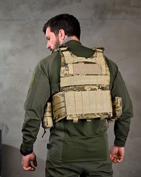 Якісна плитоноска 4 скидання з наплечником Attack піксель ПП7564 | Зображення 2