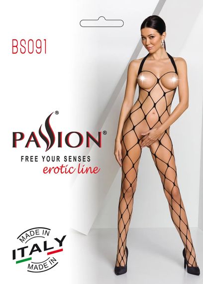 Комбінезон велика сітка з відкритим доступом Passion BS091 black | Зображення 6