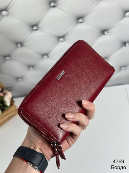 Гаманець жіночий великий натуральна шкіра Бордовий