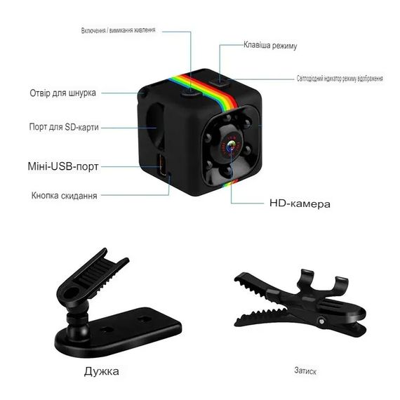 Мини камера видеонаблюдения WiFi SV HD 1080P  ночная съёмка, слот microSD Черный (sv2897) | Зображення 3