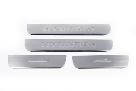 Накладки на пороги Carmos (4 шт, нерж) для Hyundai Getz | Зображення 1