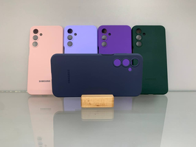 Samsung A16 Протиударний чохол з логотипом софт тач синій