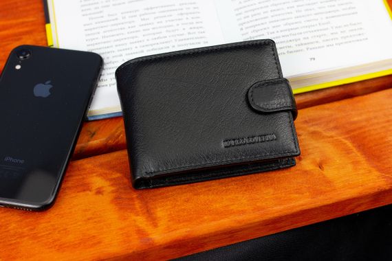 Чорне чоловіче портмоне з натуральної шкіри із візитницею Marco Coverna MC-2057-1 | Зображення 7