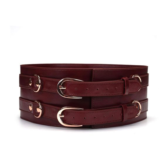 Шкіряний пояс для бондажу Liebe Seele Wine Red Waist Cuff, M Size Sex Aura