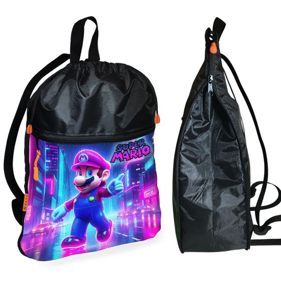 Рюкзак-мешок для обуви,спортивной формы Супер Марио "Super Mario" детская сумка для сменки (01316)