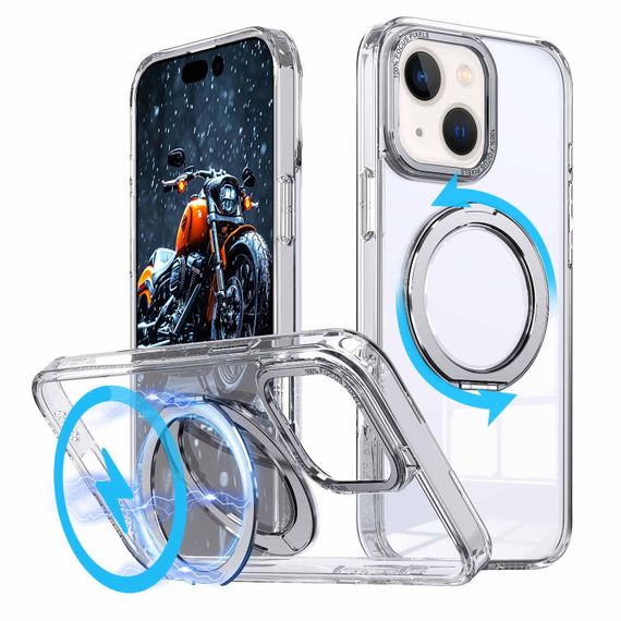 Чехол TPU+PC Empire with MagSafe and Ring для Apple iPhone 15 (6.1") Clear | Зображення 1