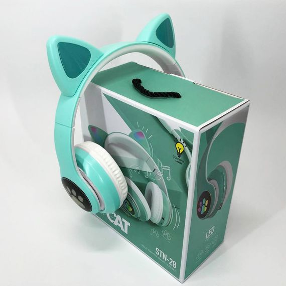 Детские аудио наушники CAT STN-28 зеленые, Беспроводные наушники cat ear, Наушники для HI-706 детей беспроводные | Зображення 5