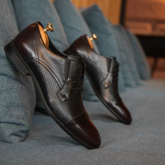 Черно-бордовые туфли для мужчин 40 размер | Зображення 1