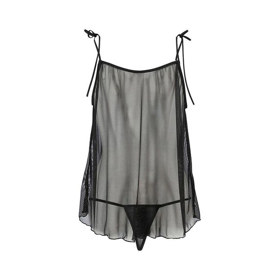 Сорочка прозора бебі дол Passion MELANIA CHEMISE S/M black (м'яте паковання!!!) Sex Aura | Зображення 4