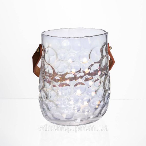 Ваза сумочка з ручкою 13×9.5×18 (см) декоративна скляна ваза для квітів 1.2 (л) Прозорий HP-19-153-6 | Зображення 1