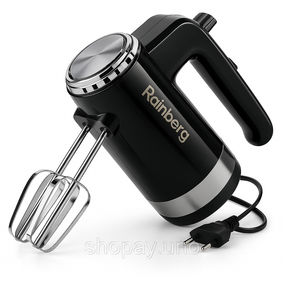 Миксер ручной Rainberg RB-2216 (5 скоростей, 2 насадки и подставка) 600W, мощный миксер блендер ручной WJ-86