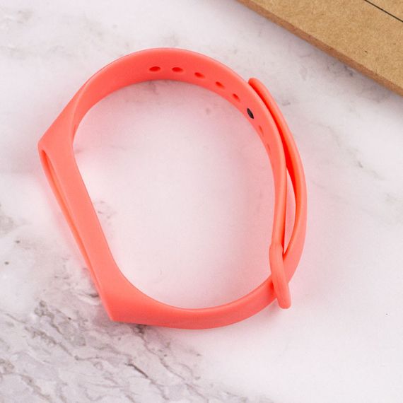 Силіконовий ремінець для Xiaomi Mi Band 3/4 Білий Рожевий/Hot Pink | Зображення 4