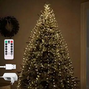 Новогодняя светодиодная гирлянда "Конский хвост" 400 LED, 20 нитей, 2.5 м, USB, тёплый белый скидка