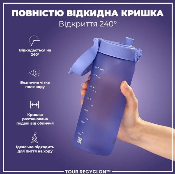 Пляшка для води ION8 750 мл (ЕКО пляшка) BPA Free Light Purple (I8RF750PERI) | Зображення 4