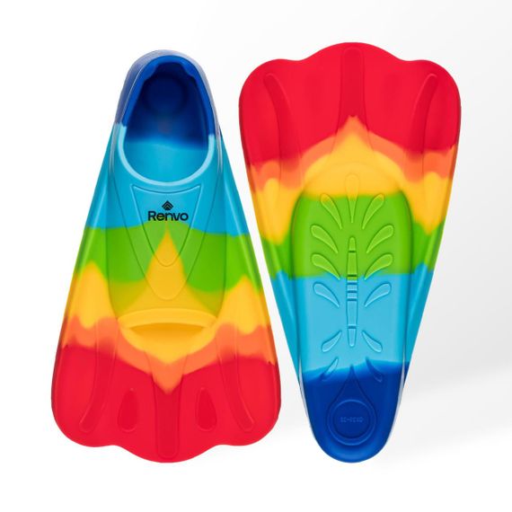 Короткие ласты для тренировки в бассейне Renvo Criz с закрытой пяткой Разноцветный 27-29 (SF120-45 27-29)